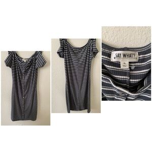 ✨Grey and White Striped Mini Dress✨